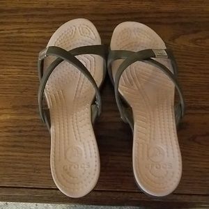Crocs brown mules sandals